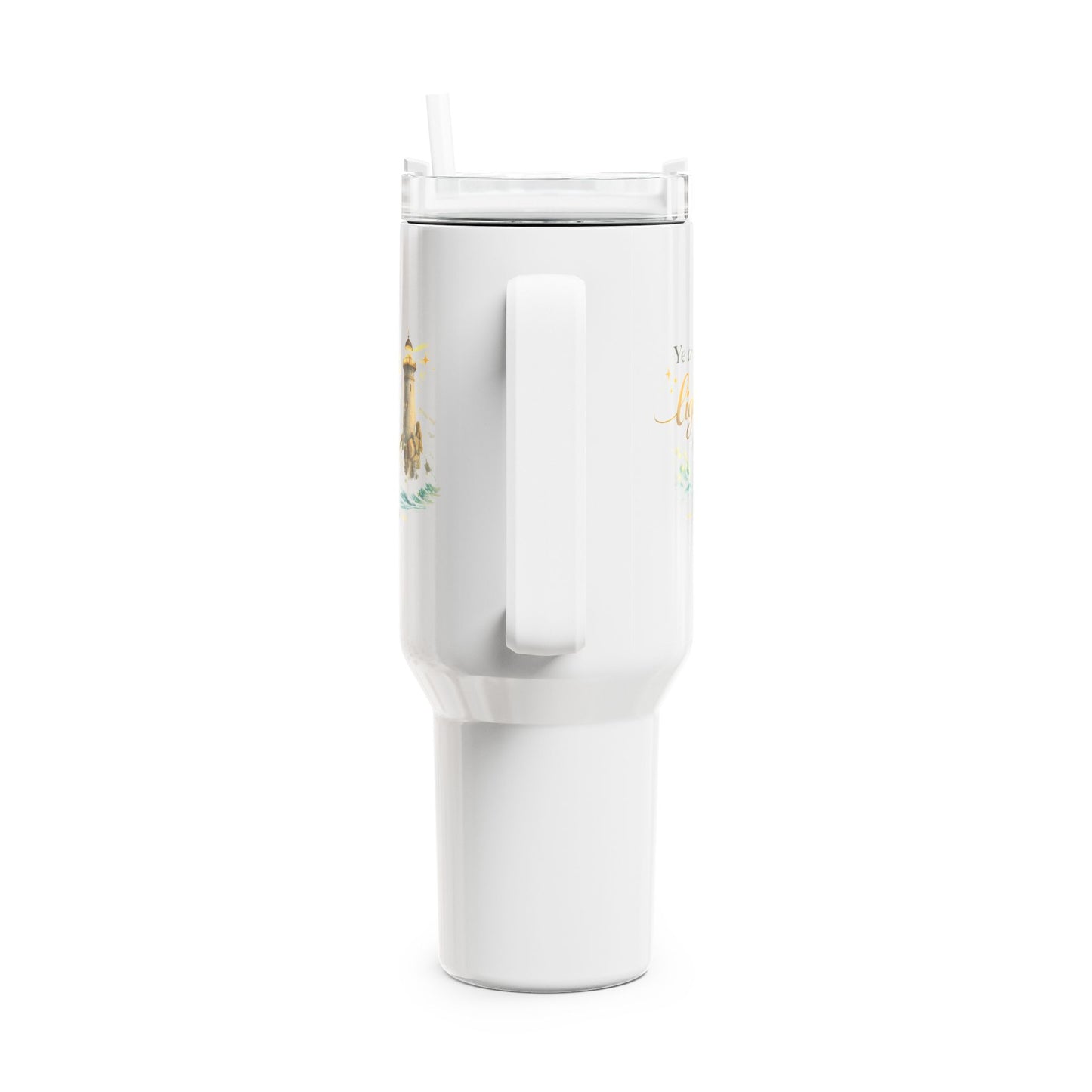 40oz Inspirational Lighthouse Tumbler — "You are the light of the world" Christian Travel Mug