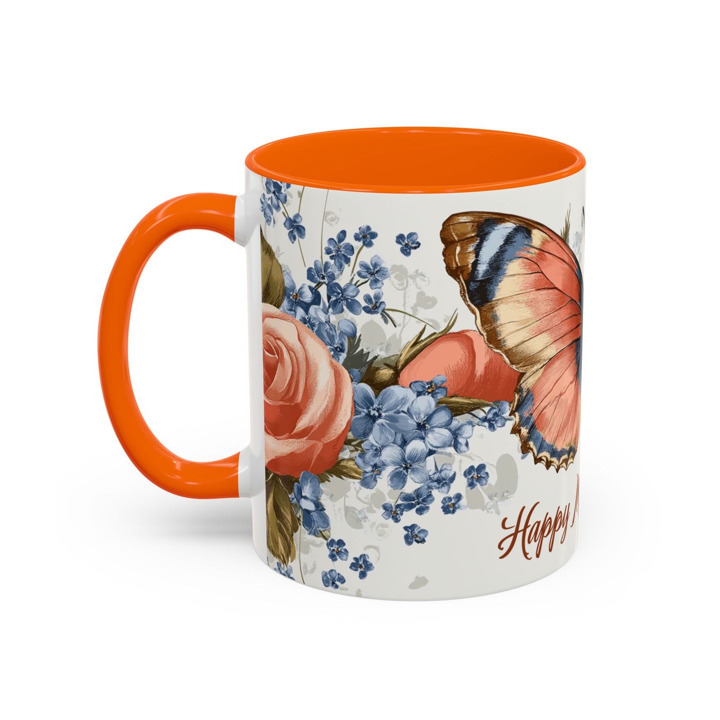Mother's Day Butterfly Coffee Mug - 'Happy Mother's Day' Floral Accent Mug