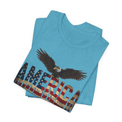 America Eagle Flag Graphic T‑Shirt — Patriotic USA Tee for 4th of July