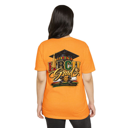 HBCU Grad T-Shirt — Black Graduation Cap & Kente Design