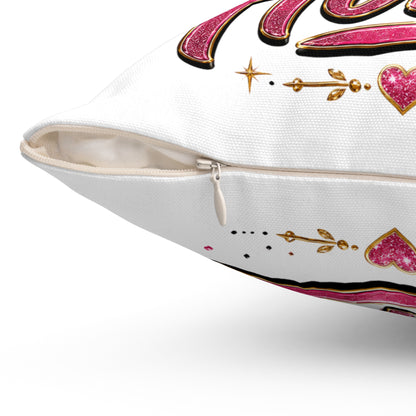 Maid of Honor Decorative Pillow - Pink Crown Bridal Gift