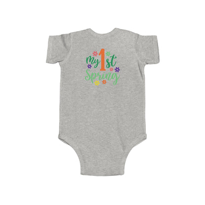 Baby Bodysuit — "My 1st Spring" Floral First-Spring Onesie
