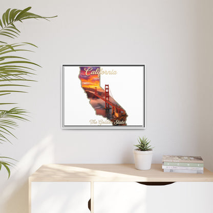 California Golden Gate Map Matte Canvas Print (Framed)