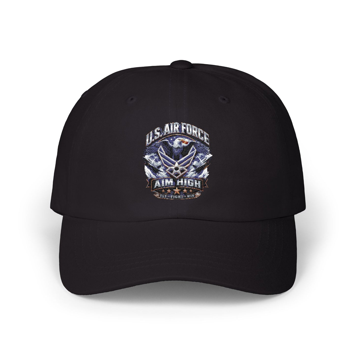 Air Force Dad Cap — 'Aim High' Embroidered Military Dad Hat