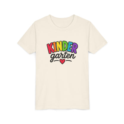 Kindergarten Rainbow Youth Tee — 'Kindergarten' Colorful Back-to-School Shirt