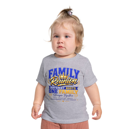 Family Reunion Baby T-Shirt — “Different Roots One Family” Infant Tee