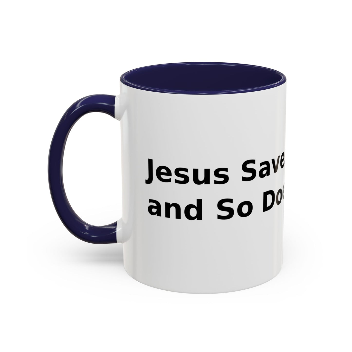 Accent Coffee Mug — “Faith + Medicine: Insulin Saves” Black-Accent Mug (11/15 oz)