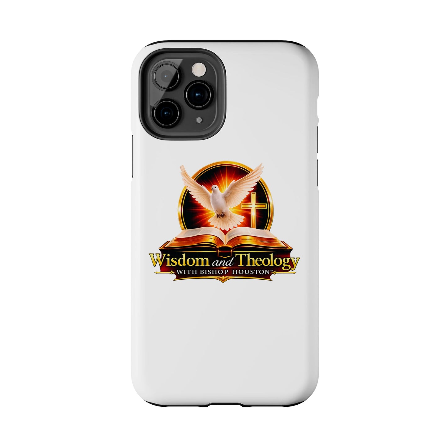 Wisdom and Theology Tough Phone Case — Christian Dove & Cross Design