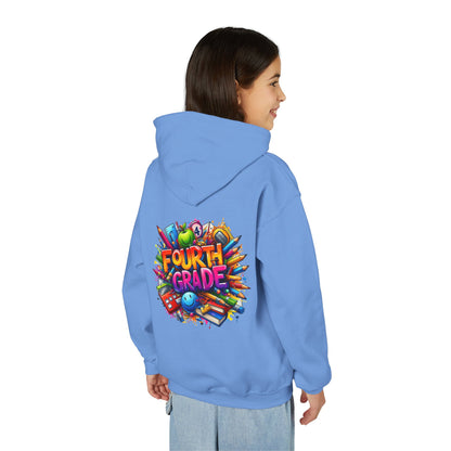 Fourth Grade Youth Hoodie — Colorful Back-to-School Kids Sweatshirt