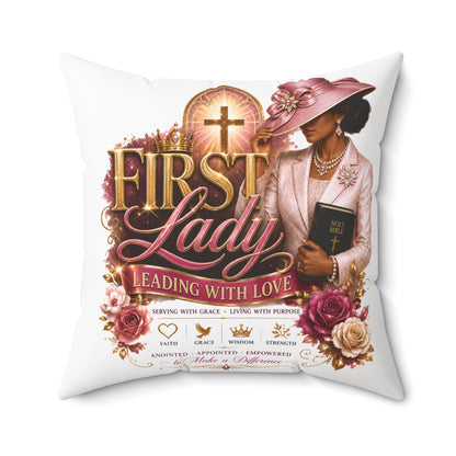 First Lady Decorative Pillow — 'First Lady: Leading With Love' Christian Accent Cushion