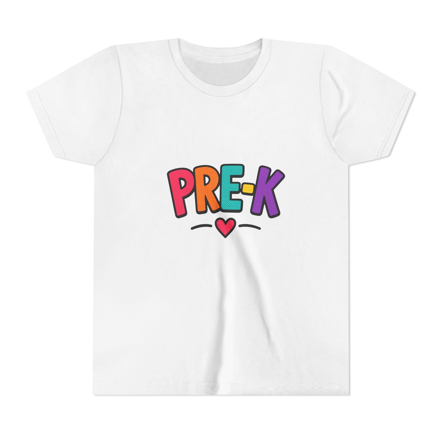 Pre-K Kids Tee — Colorful Heart Preschool Shirt for Boys & Girls