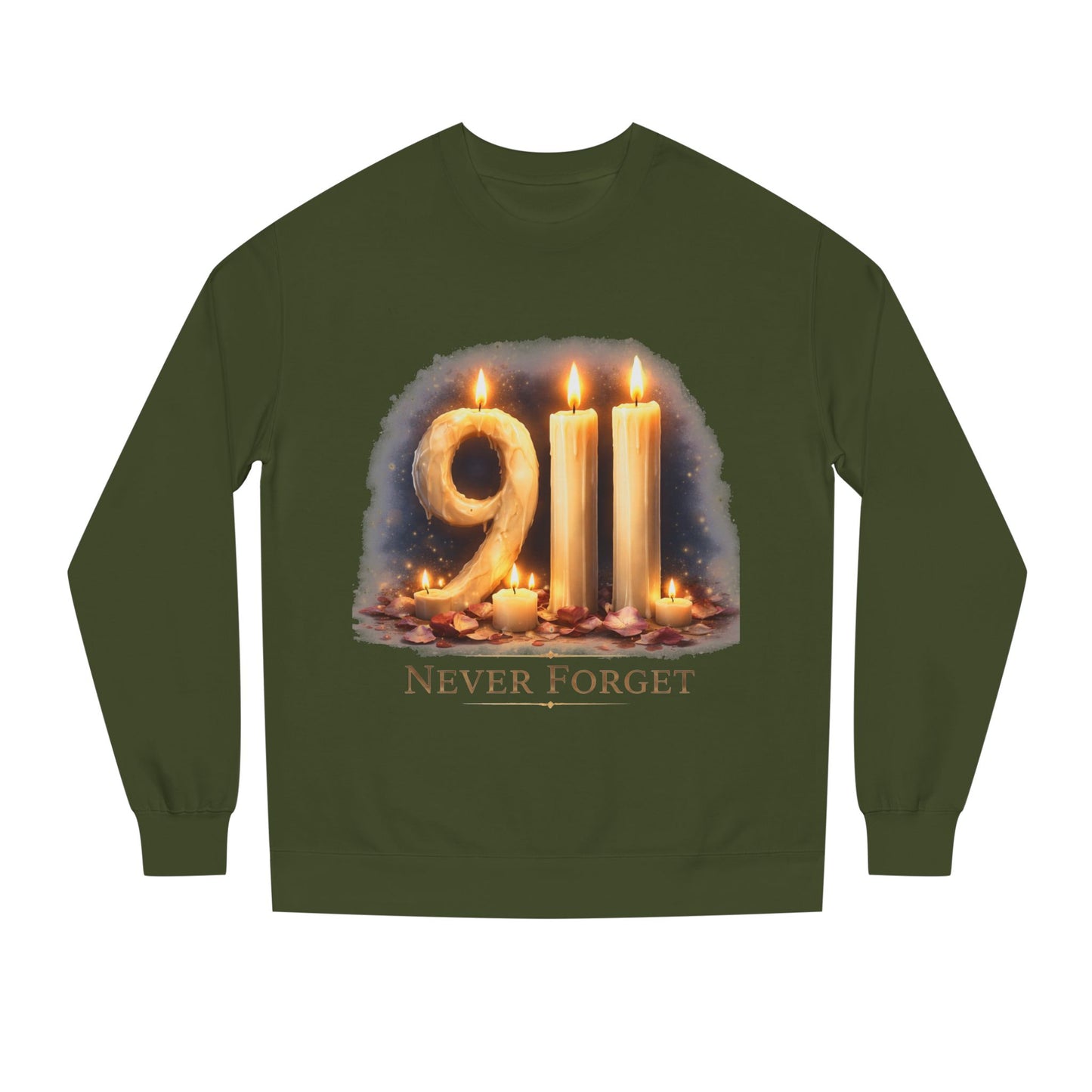 9/11 Never Forget Crewneck Sweatshirt — Memorial Tribute Pullover