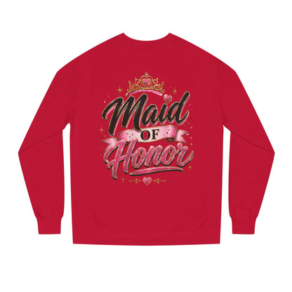 Maid of Honor Sweatshirt — Pink Script Bridal Party Crewneck