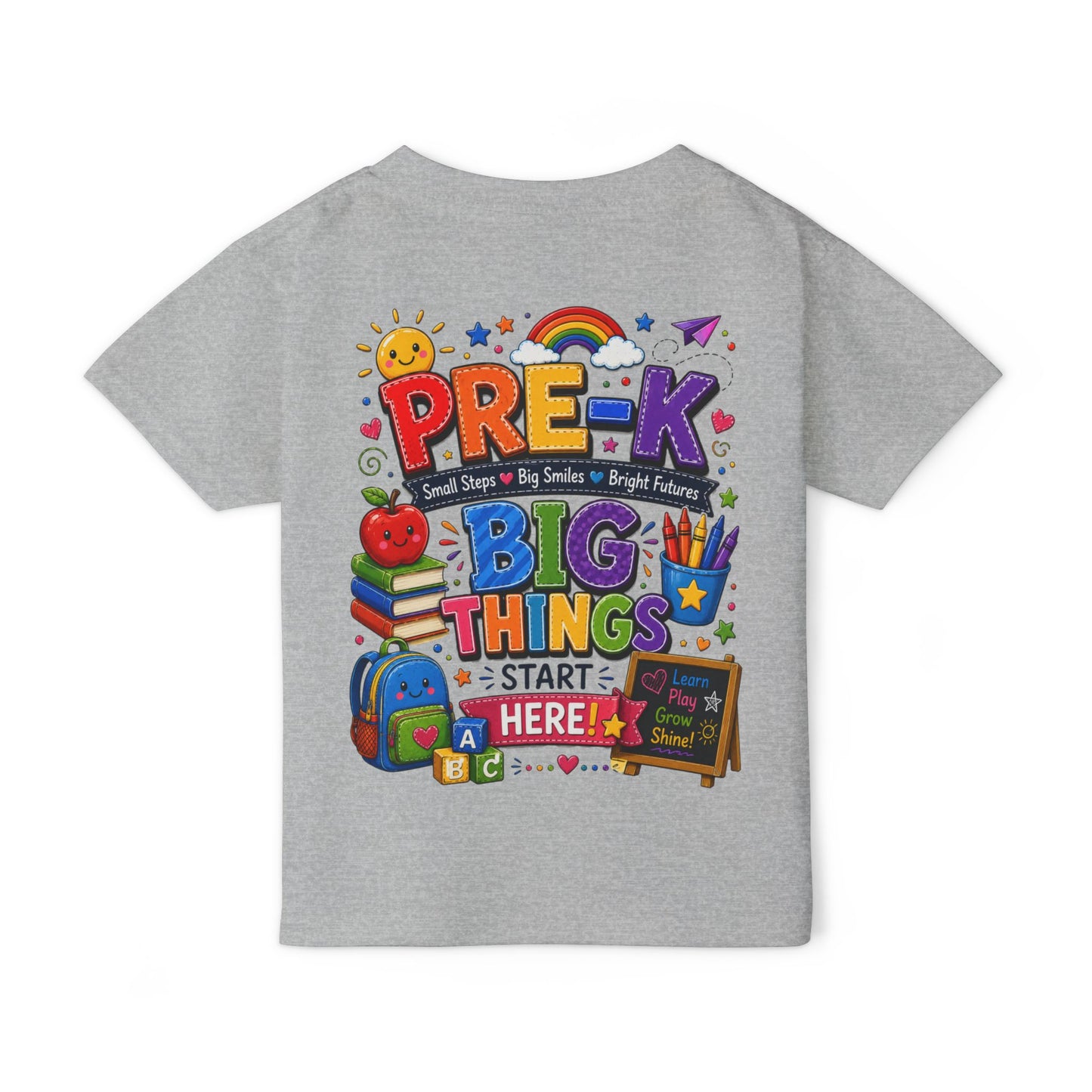 Toddler T-Shirt — "Pre-K Big Things Start Here" Back-to-School Shirt
