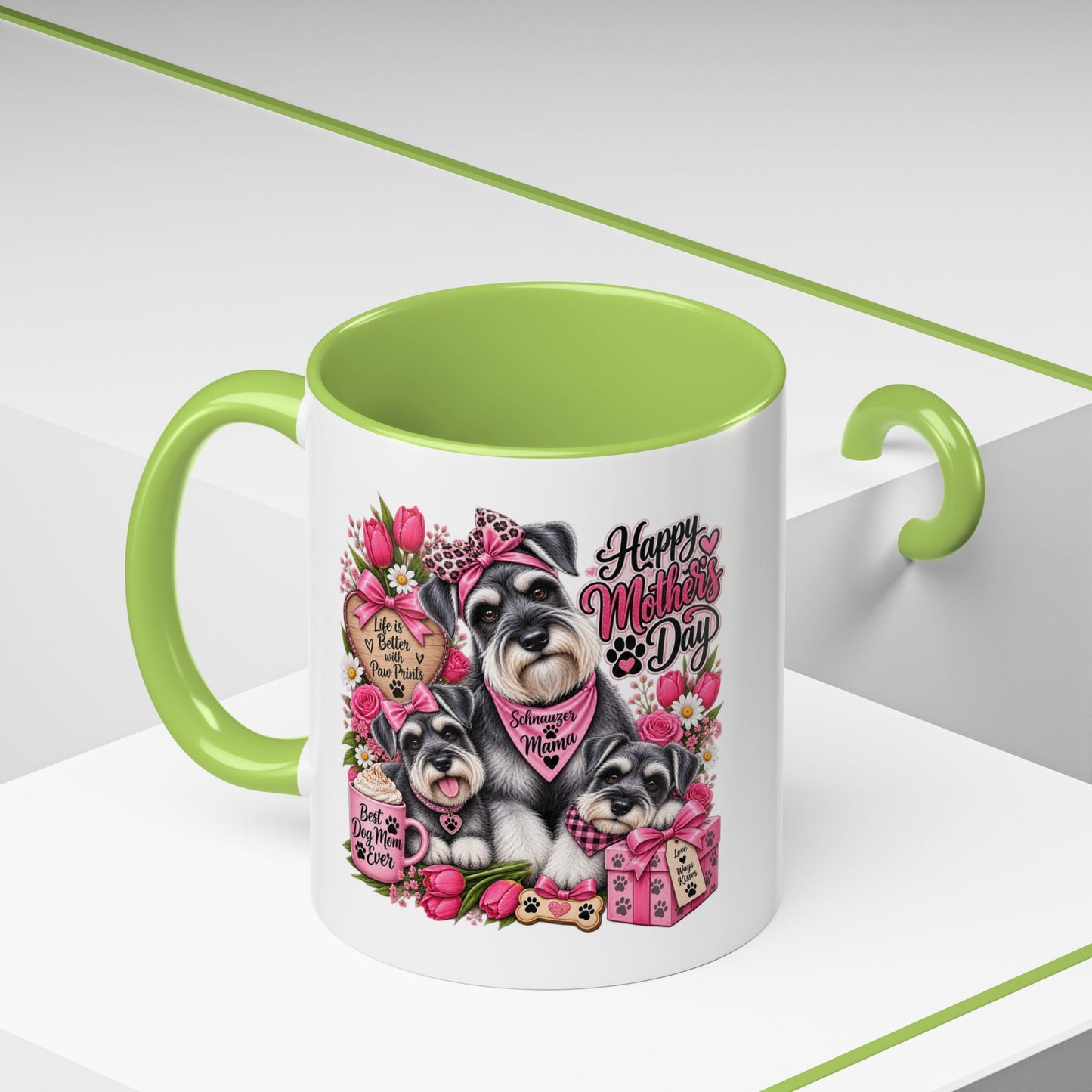 Mother's Day Schnauzer Coffee Mug — Happy Mother’s Day Dog Mom Accent Mug