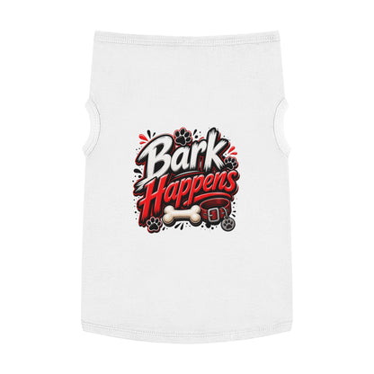 Bark Happens Pet Tank Top – Funny Dog Shirt with Bone & Paw Graphic