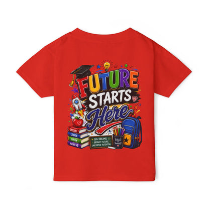Toddler T-Shirt — "Future Starts Here" Back-to-School Graphic Tee