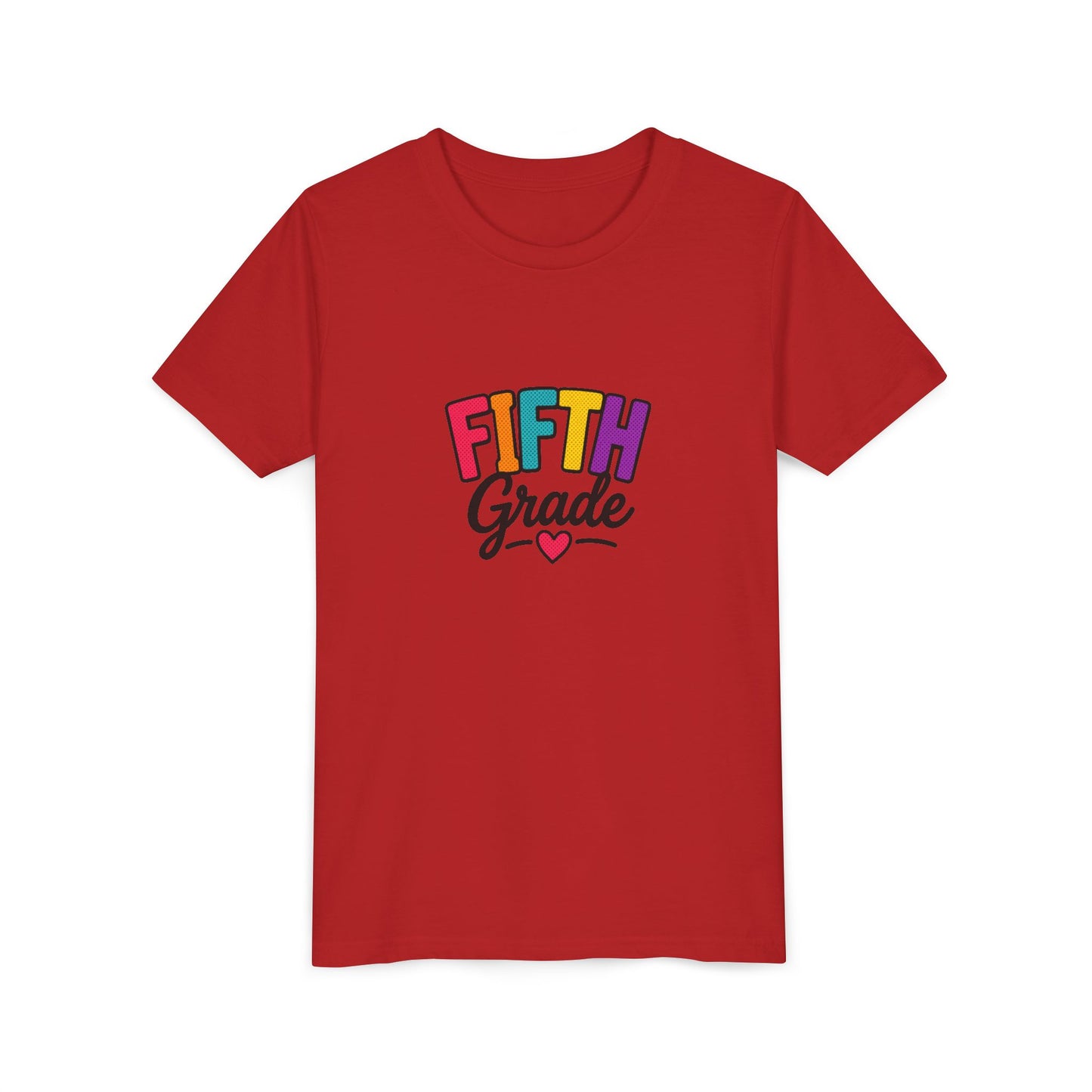 Fifth Grade Kids T‑Shirt – Colorful Back-to-School Tee with Heart