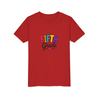 Fifth Grade Kids T‑Shirt – Colorful Back-to-School Tee with Heart
