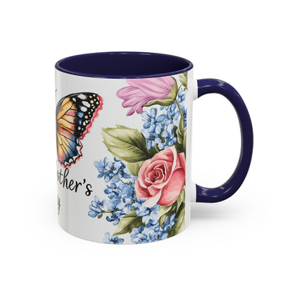 Mother's Day Butterfly Floral Coffee Mug – "Happy Mother's Day" Accent Mug (11/15 oz)