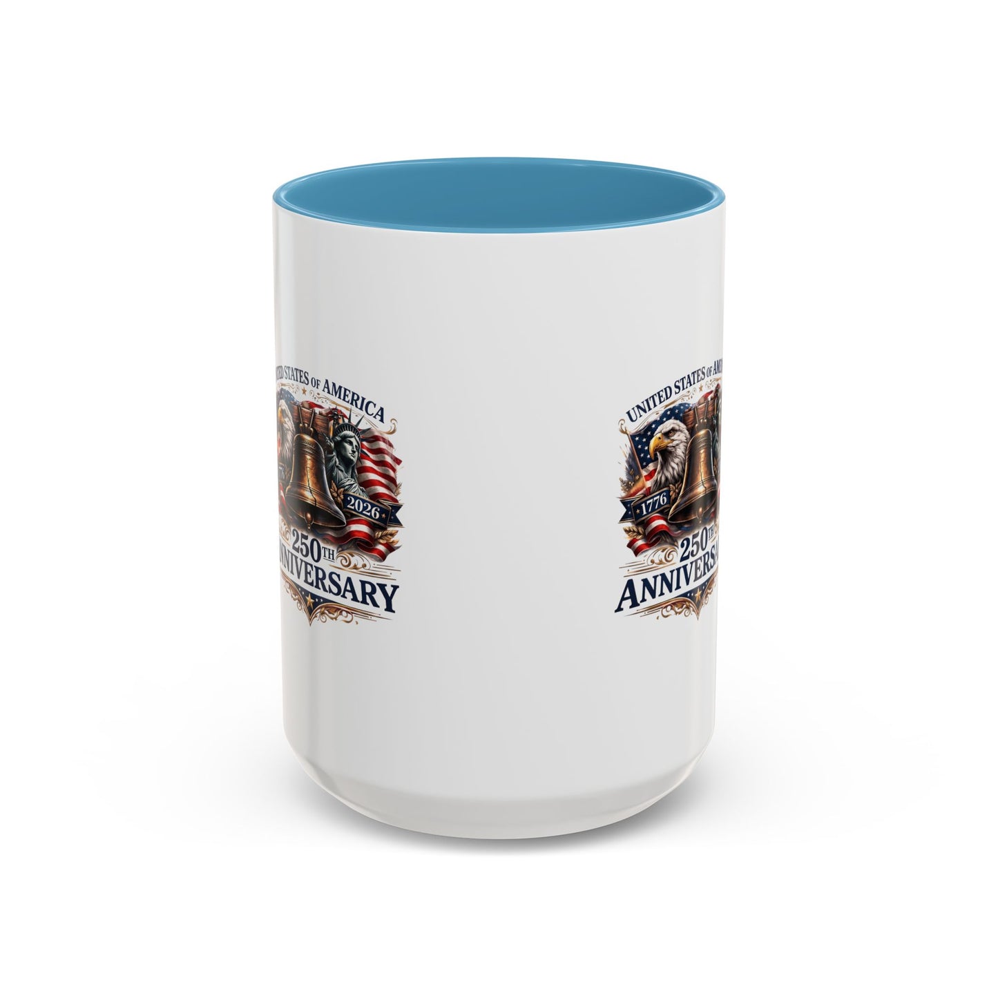 250th Anniversary Accent Coffee Mug — Patriotic United States Bell & Eagle Design (11/15 oz)