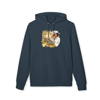 First Lady Portrait Hoodie — Elegant Gold Rose Graphic