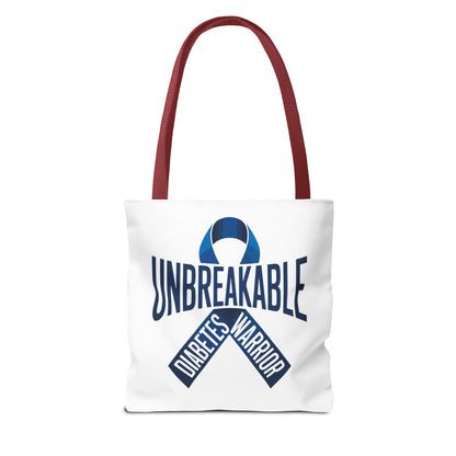 Diabetes Warrior Unbreakable Tote Bag – Blue Awareness Ribbon All-Over Print