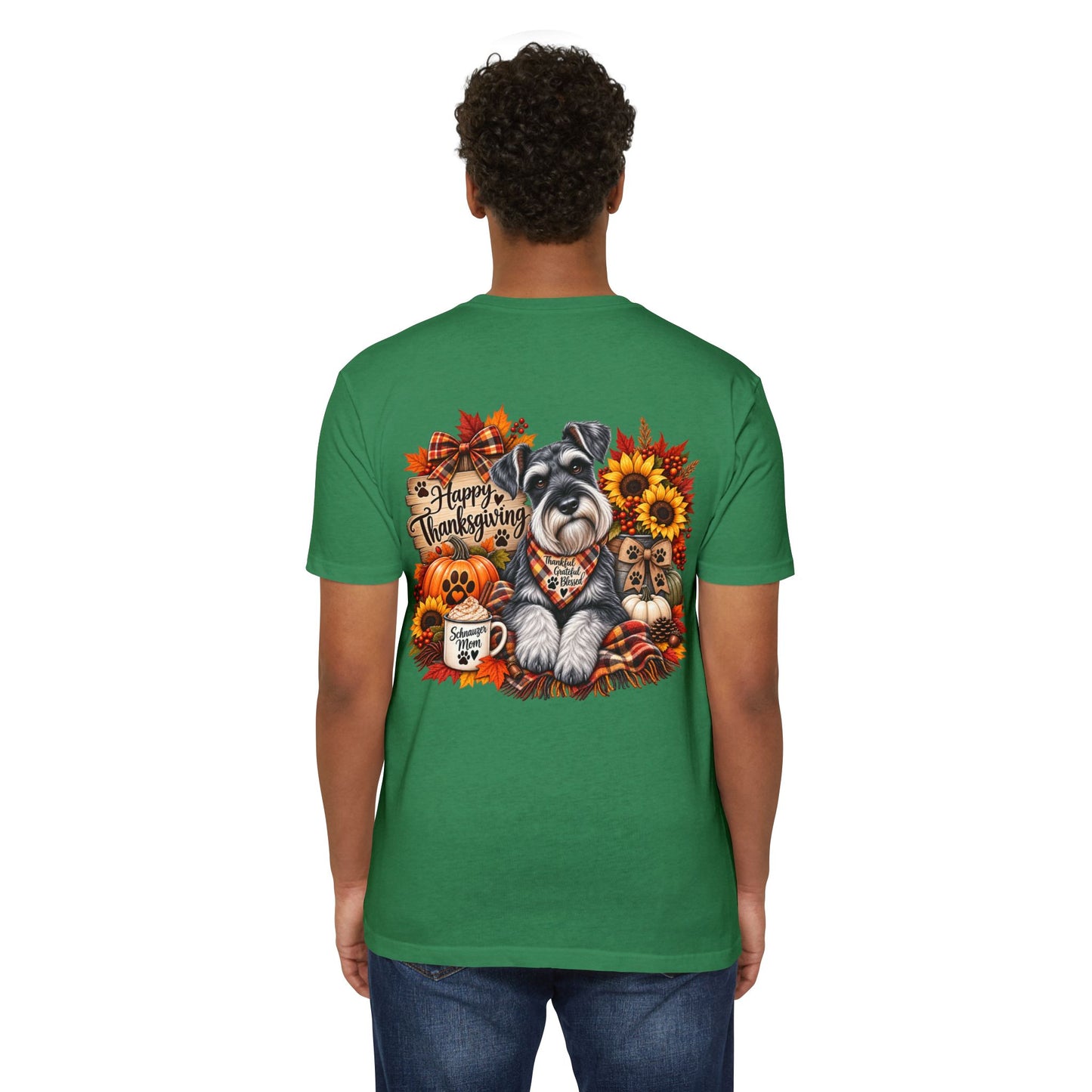 Thanksgiving Schnauzer T-Shirt — Happy Thanksgiving Fall Dog Tee
