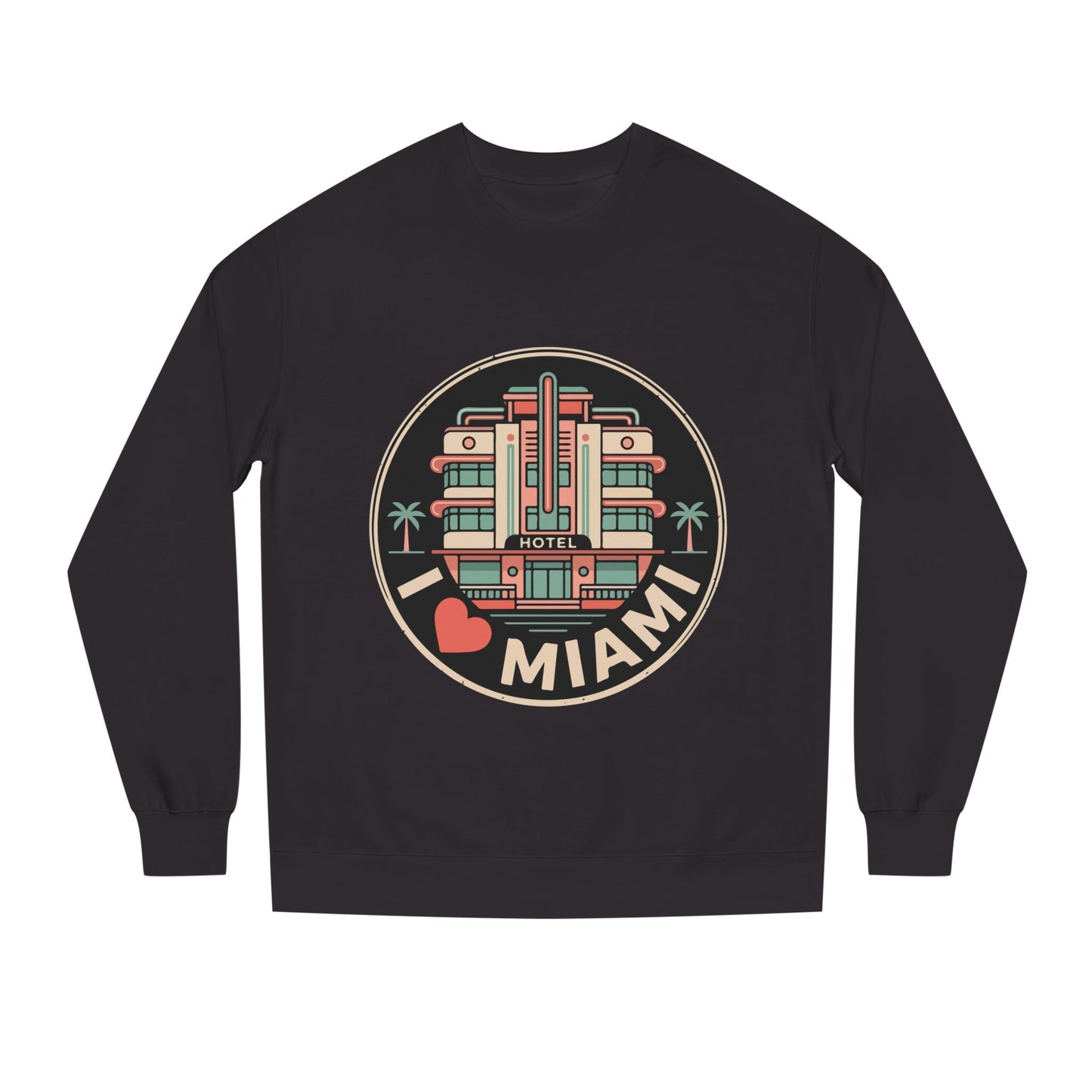 Miami Art Deco Sweatshirt — I Love Miami Vintage Hotel Crewneck