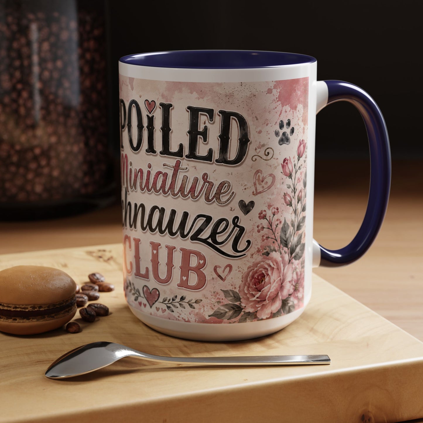 Spoiled Miniature Schnauzer Club Accent Coffee Mug — Cute Dog Mom Gift