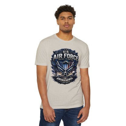U.S. Air Force Graphic T-Shirt — Military Emblem Tee ("The Sky Is Not The Limit")