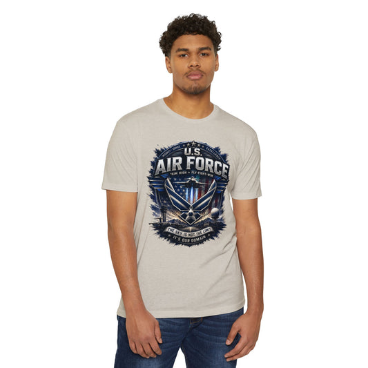 U.S. Air Force Graphic T-Shirt — Military Emblem Tee ("The Sky Is Not The Limit")