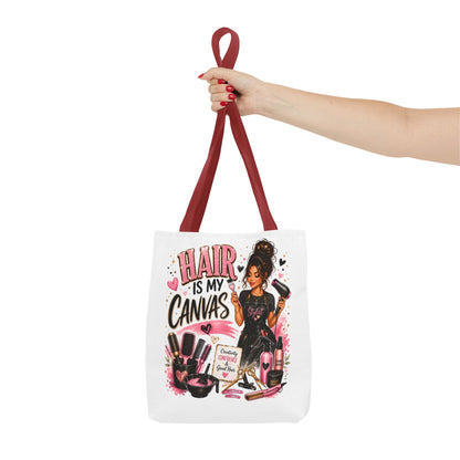 Hair Is My Canvas Tote Bag — Stylist Makeup Artist Cosmetic Accessories Tote