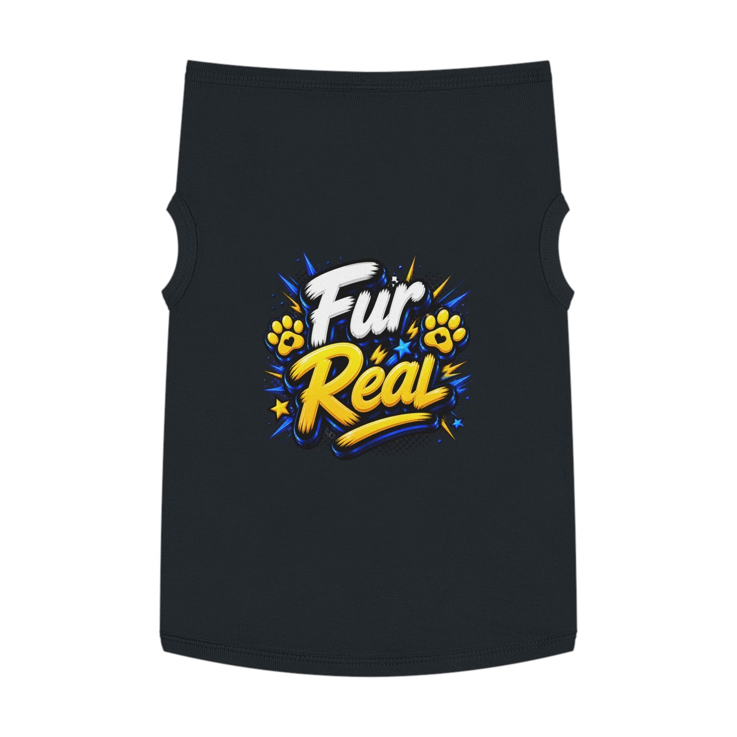 Pet Tank Top - "Fur Real" Graphic Dog & Cat Shirt, Funny Paw Print Pet Tee for Small Dogs & Cats