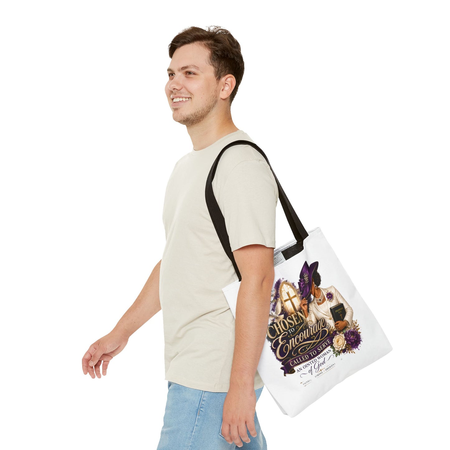 Christian Encourager Tote Bag — "Chosen to Encourage" Design