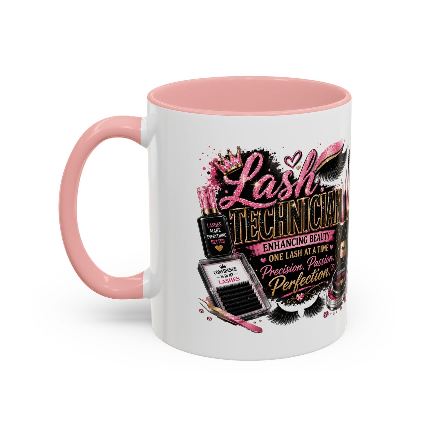 Lash Technician Coffee Mug – 'Enhancing Beauty One Lash at a Time' Accent Mug