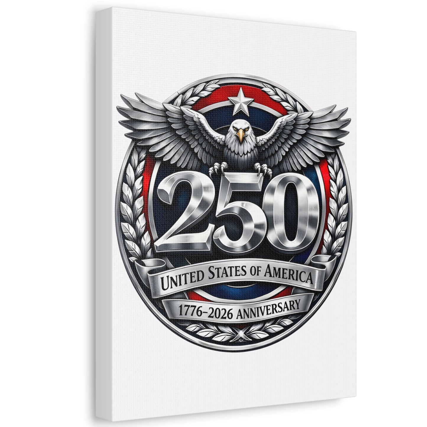 250th United States Anniversary Canvas — Patriotic Eagle Wall Art (1776–2026)