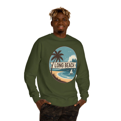 Long Beach Vintage Beach Scene Sweatshirt