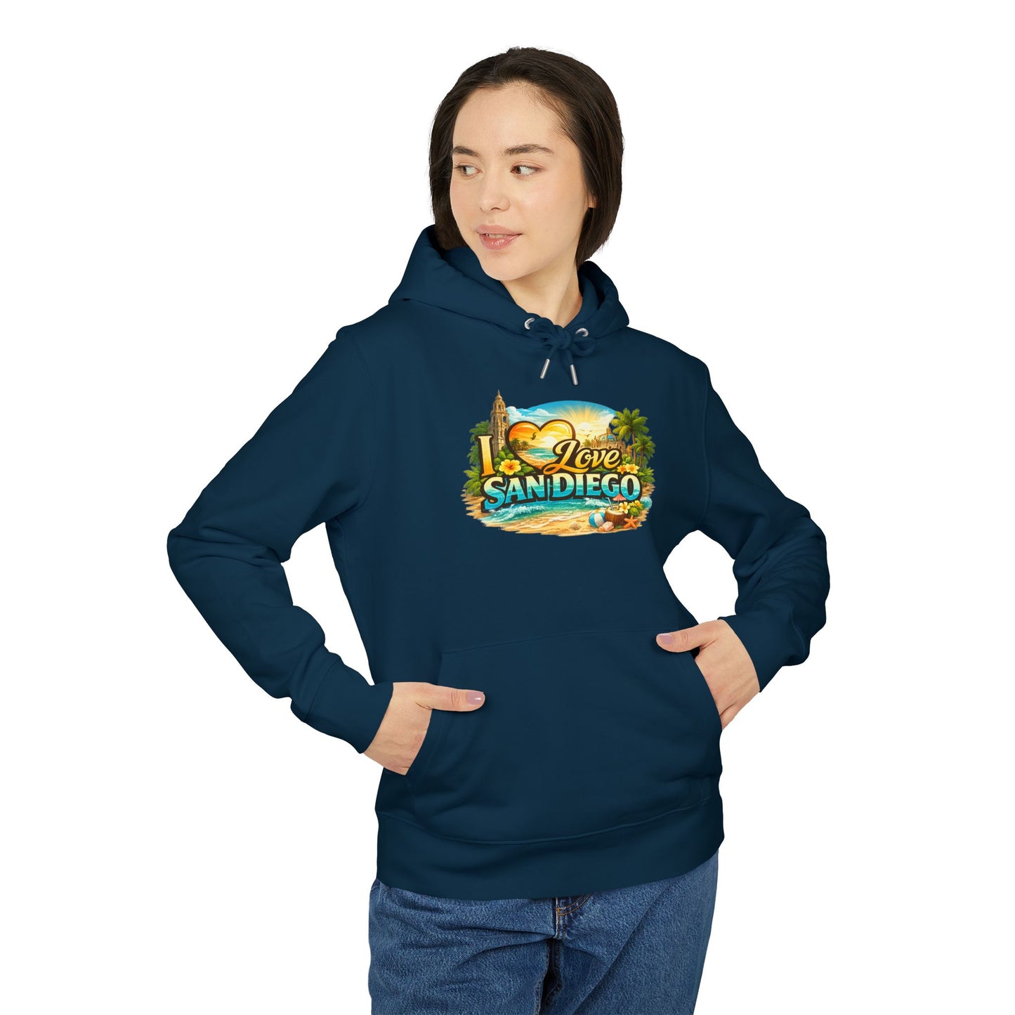 San Diego Beach Hoodie – 'Love San Diego' Vintage Coastal Sweatshirt