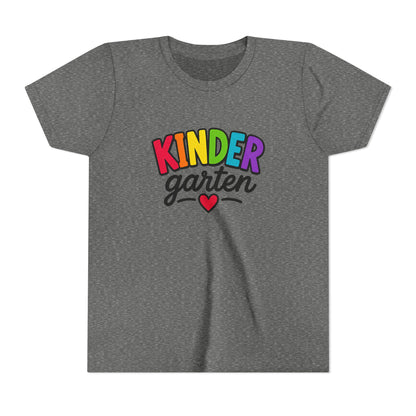 Kindergarten Rainbow Youth Tee — 'Kindergarten' Colorful Back-to-School Shirt