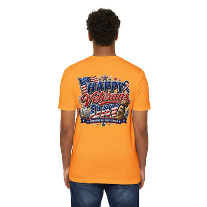 Veterans Day T-Shirt - "Happy Veterans Day" Patriotic Military Tribute Tee