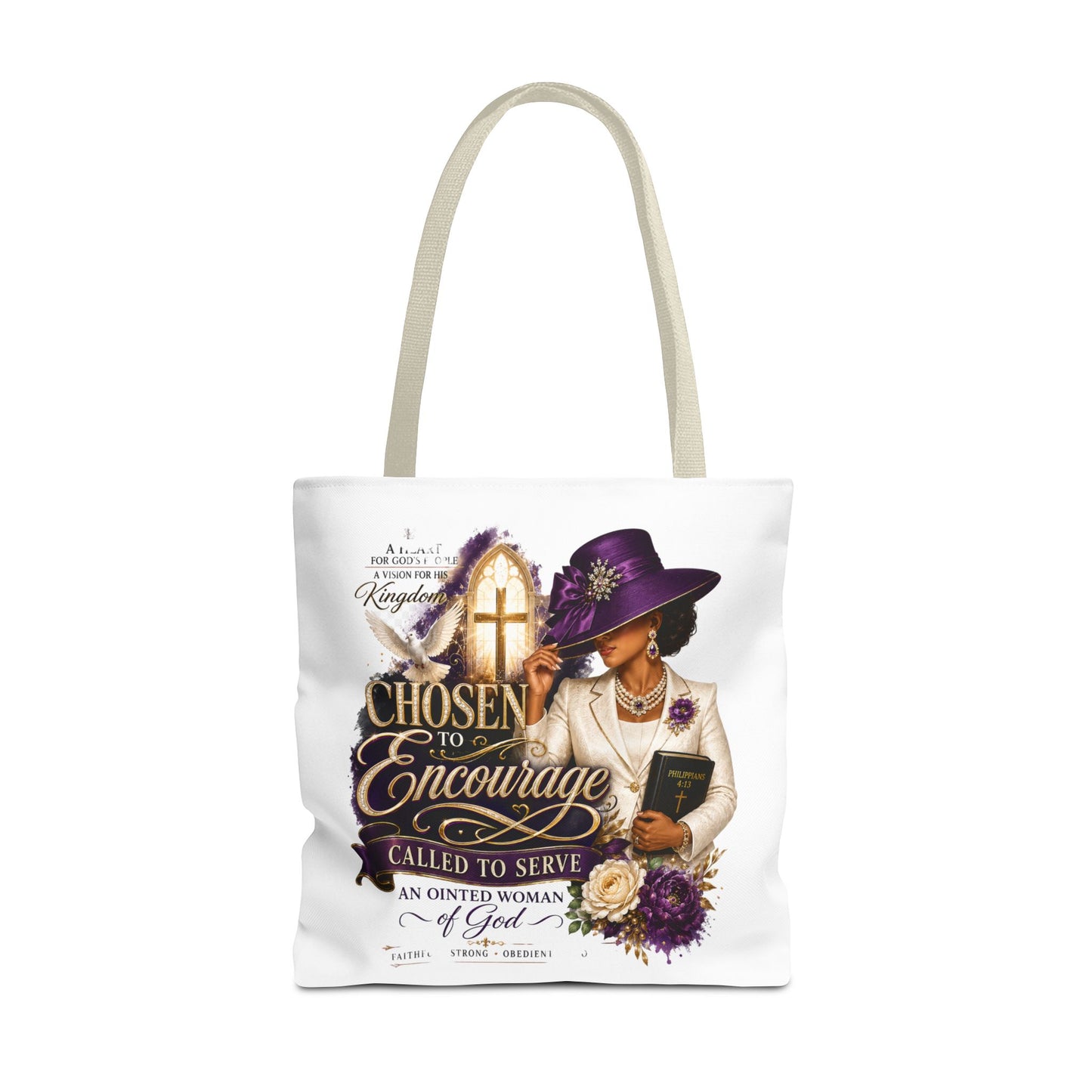 Christian Encourager Tote Bag — "Chosen to Encourage" Design