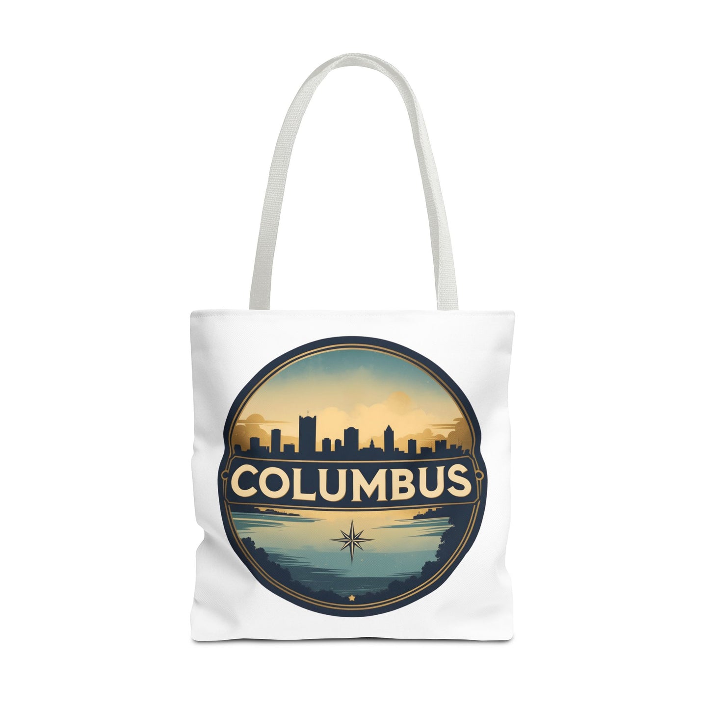 Columbus Skyline Tote Bag — Retro Cityscape Canvas Tote
