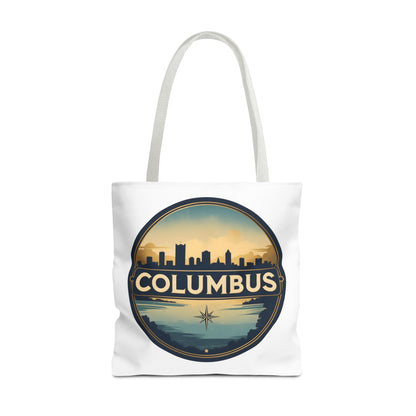 Columbus Skyline Tote Bag — Retro Cityscape Canvas Tote