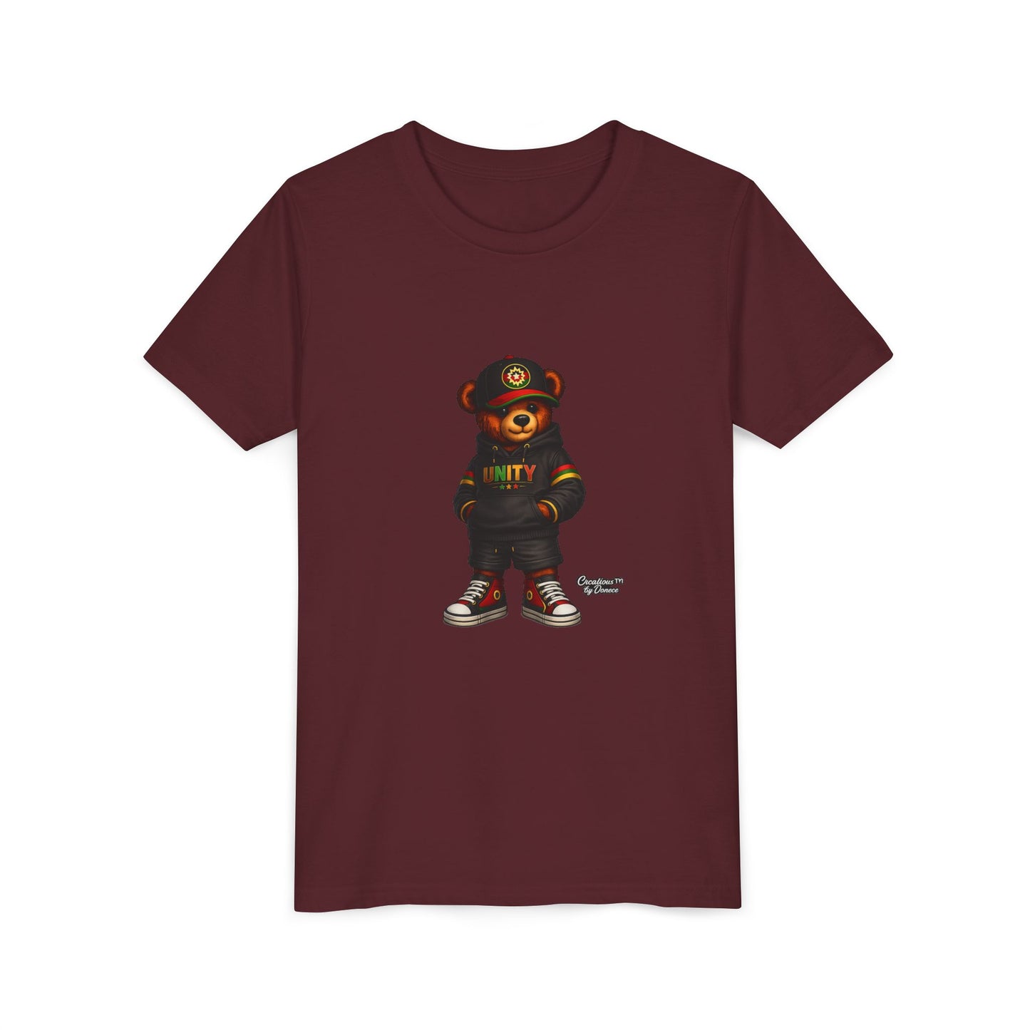 Youth T‑Shirt — Cool Bear Graphic Tee with 'UNITY' Hoodie Design