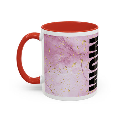 Mom Definition Accent Coffee Mug – Inspirational Pink Marble Mother’s Day Gift (11/15oz)