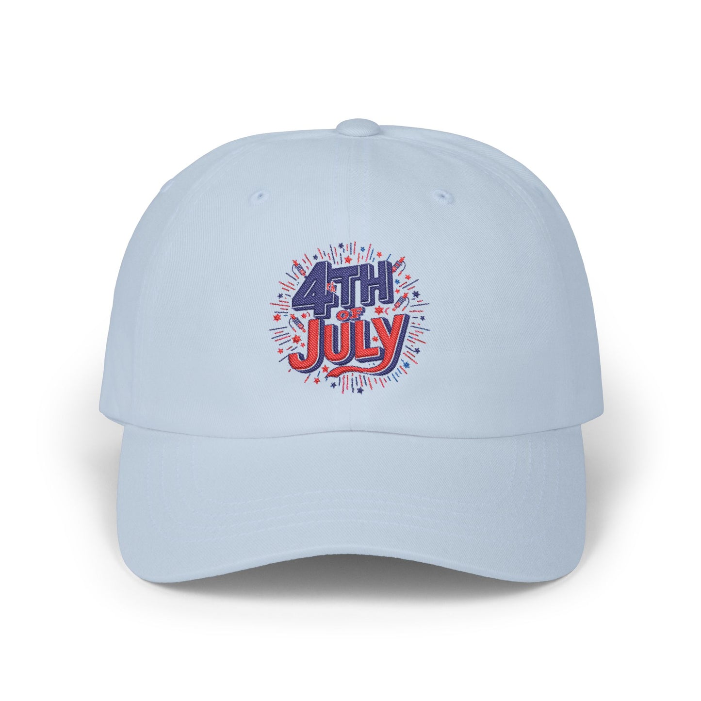 4th of July Dad Cap – Patriotic Baseball Hat with Firework Graphic