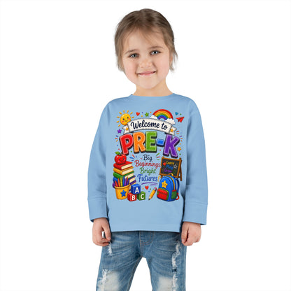 Welcome to Pre-K Toddler Long Sleeve Tee — Cute Back-to-School Preschool Shirt