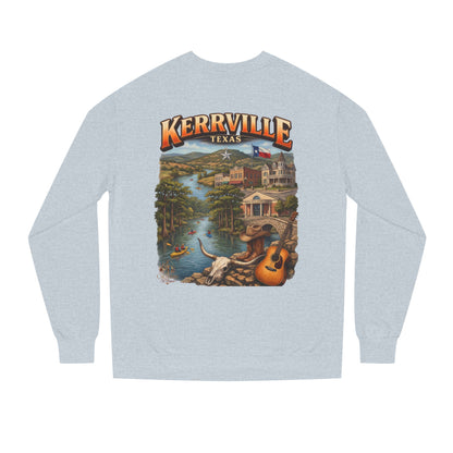Kerrville Texas Scenic Crewneck Sweatshirt — Riverfront Guitar Vintage Design