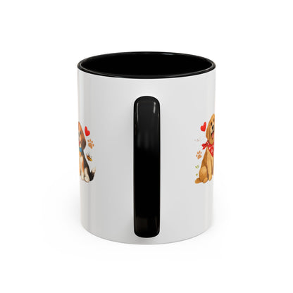 Dog Lover Accent Coffee Mug — “Love is a Four-Legged Word” Ceramic Gift